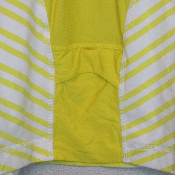 Lululemon Deep V Tank Top Stretch Back Pocket Yellow Striped Shelf Bra S… - Picture 7 of 7